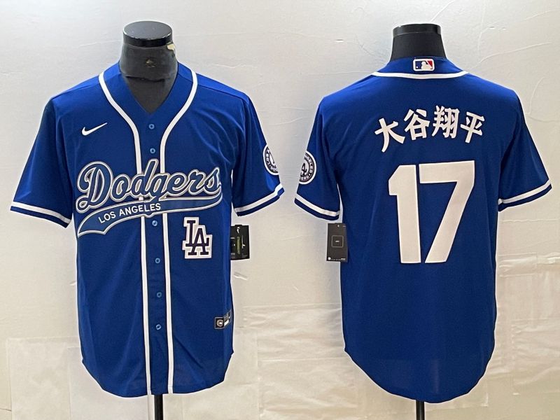 Men Los Angeles Dodgers 17 Ohtani Blue Nike Game MLB Jersey style 12
